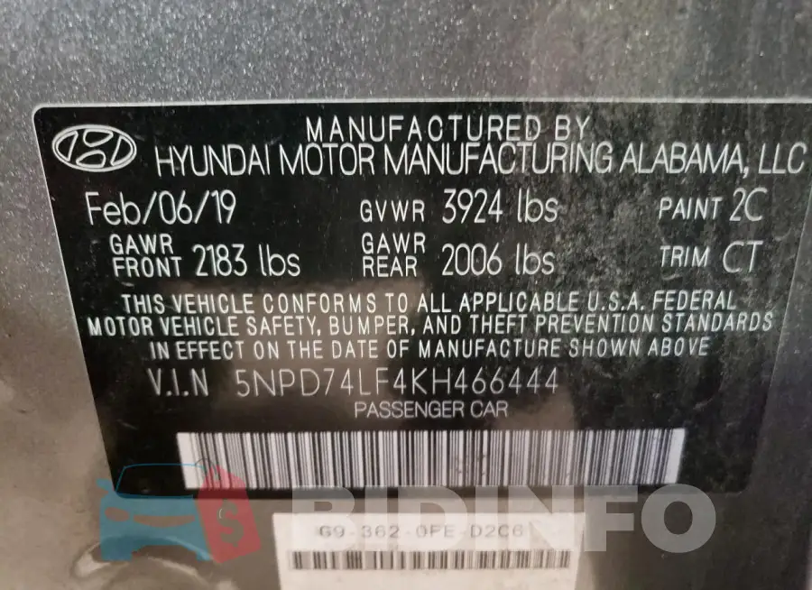 5NPD74LF4KH466444 Photo# 12