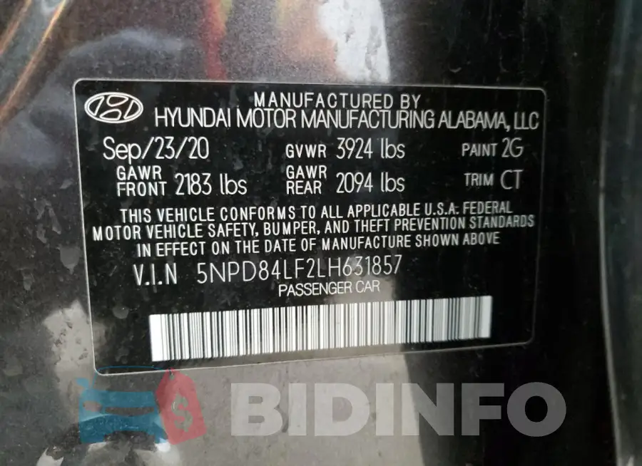 5NPD84LF2LH631857 Photo# 12