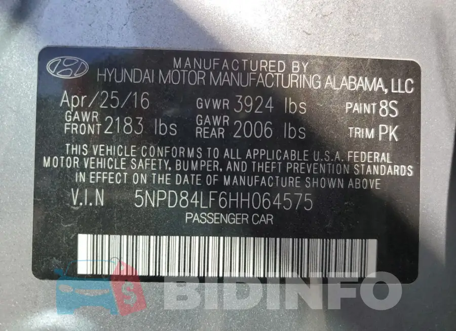 5NPD84LF6HH064575 Photo# 12