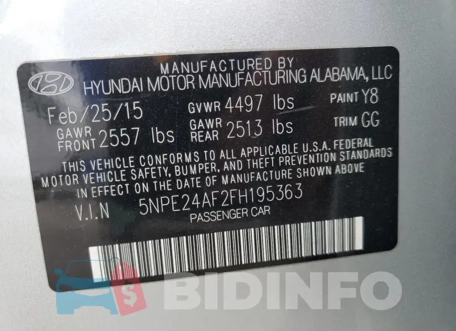5NPE24AF2FH195363 Photo# 12