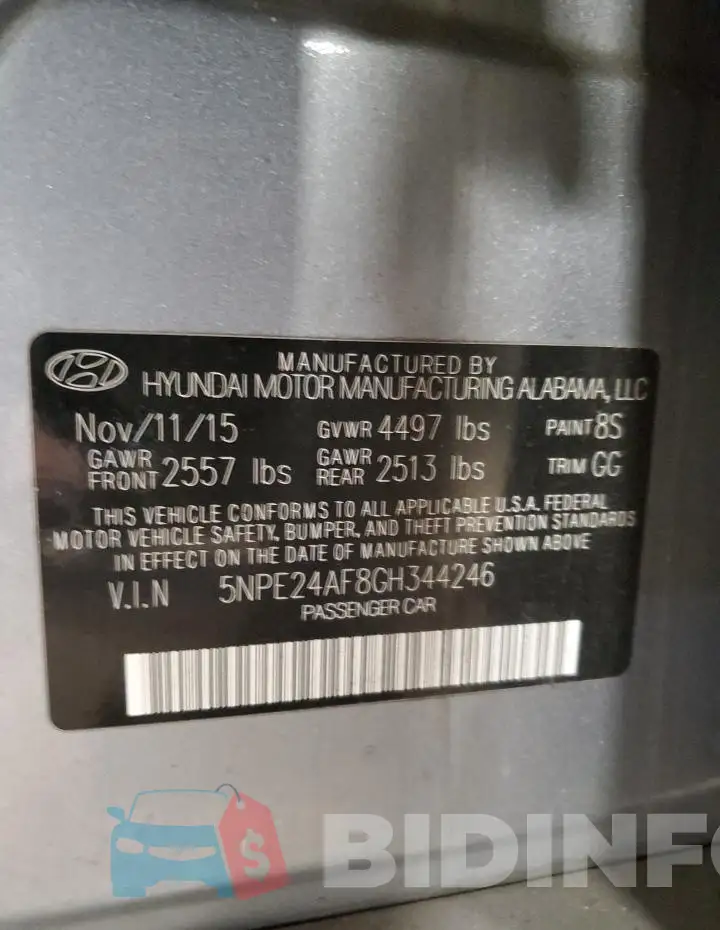 5NPE24AF8GH344246 Photo# 12
