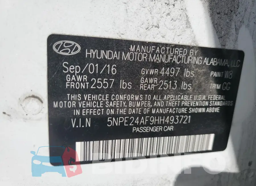 5NPE24AF9HH493721 Photo# 13