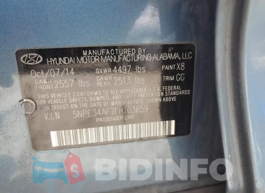 5NPE34AF7FH103659 Photo# 12