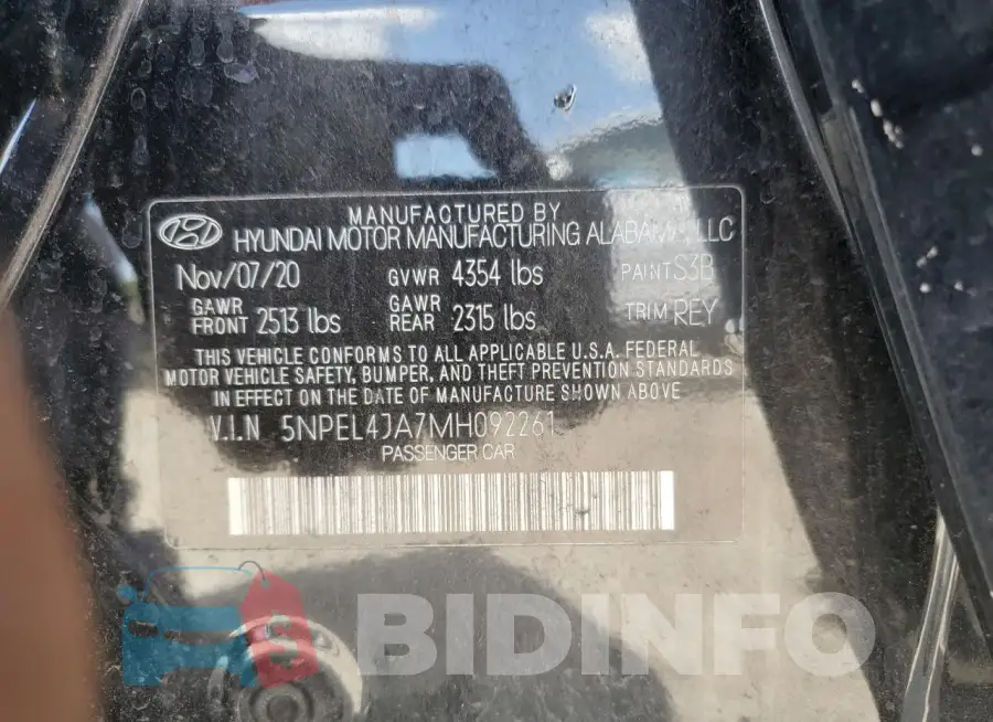 5NPEL4JA7MH092261 Photo# 12