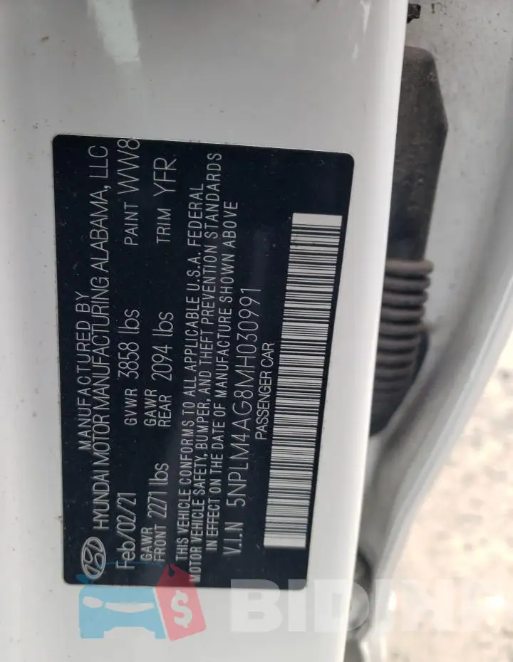 5NPLM4AG8MH030991 Photo# 12