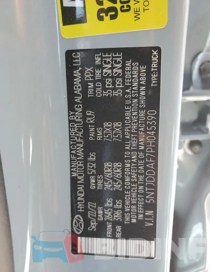 5NTJDDAF7PH045390 Photo# 12