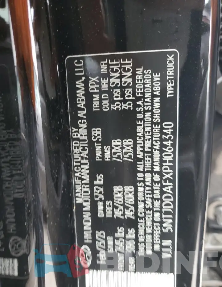 5NTJDDAFXPH064340 Photo# 13