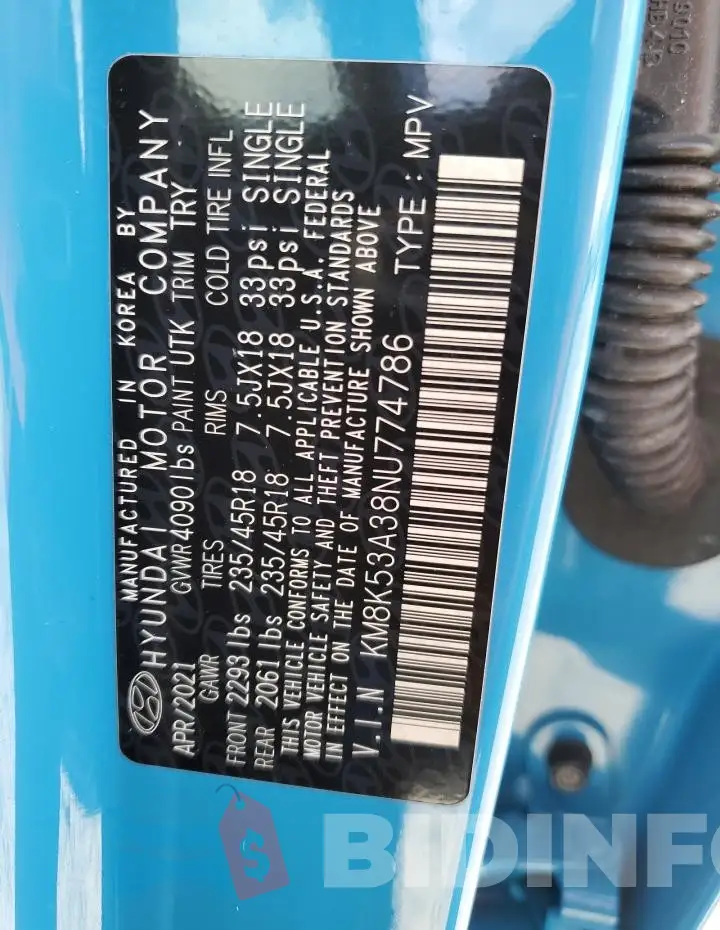 KM8K53A38NU774786 Photo# 12