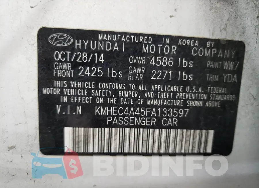 KMHEC4A45FA133597 Photo# 12