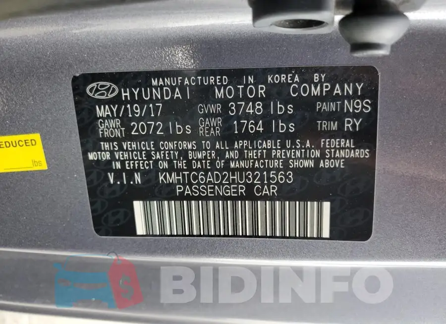 KMHTC6AD2HU321563 Photo# 12
