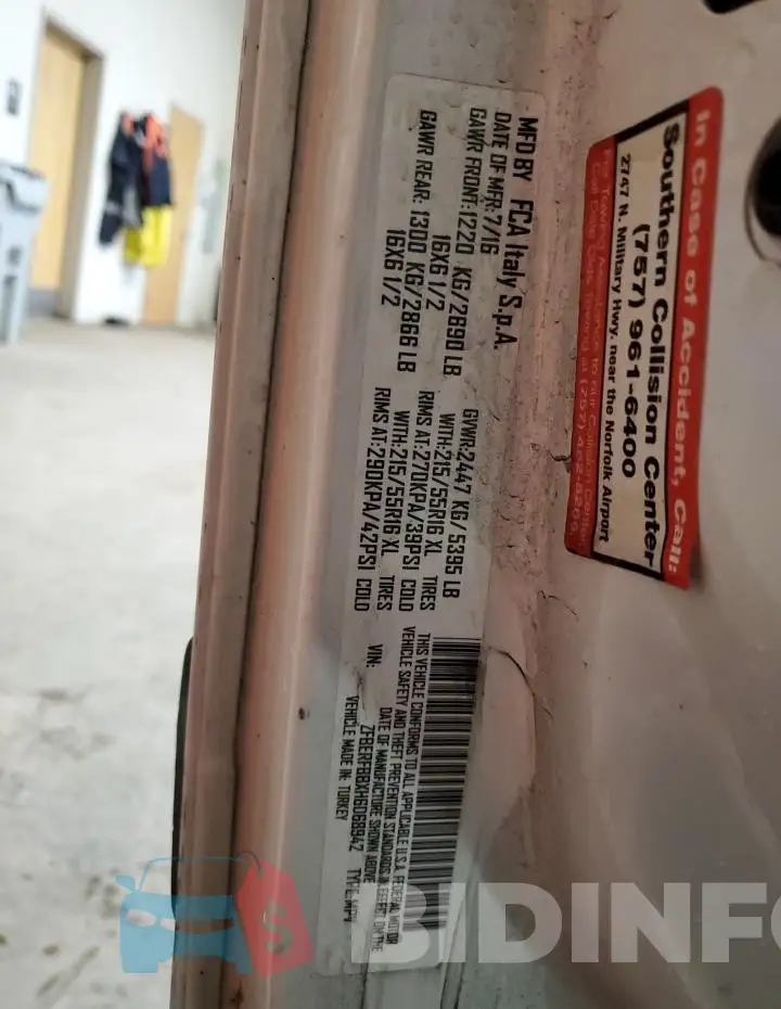 ZFBERFBBXH6D68942 Photo# 13
