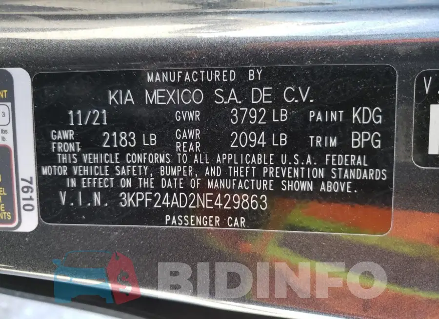 3KPF24AD2NE429863 Photo# 13