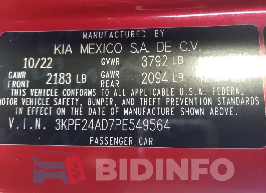 3KPF24AD7PE549564 Photo# 12