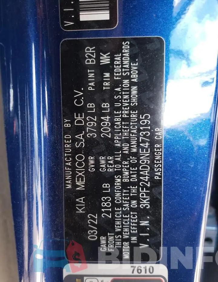 3KPF24AD9NE473195 Photo# 12
