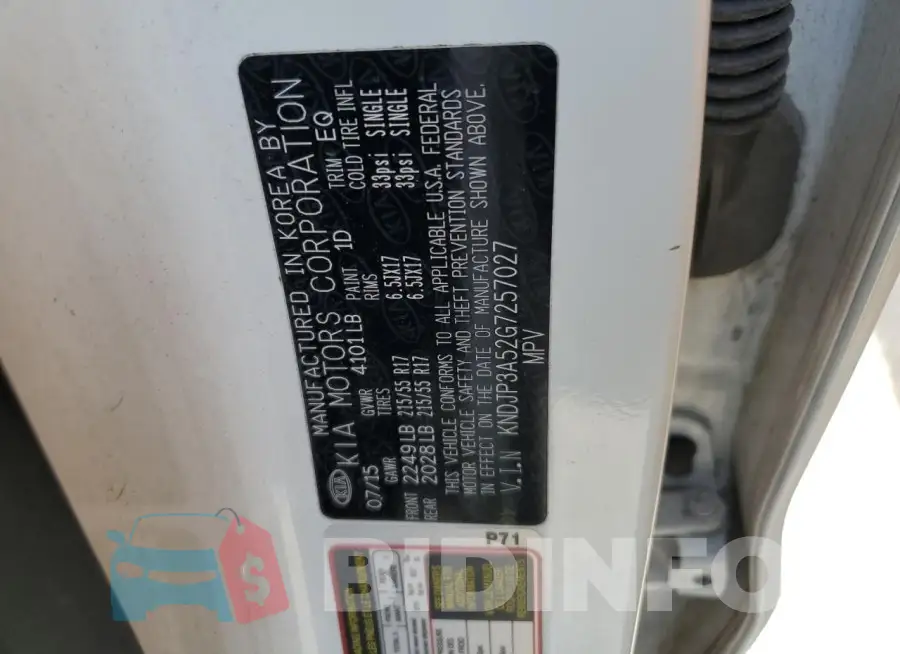 KNDJP3A52G7257027 Photo# 13
