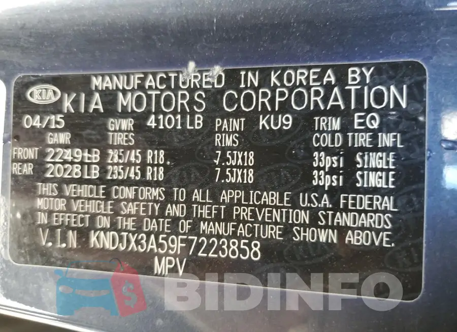 KNDJX3A59F7223858 Photo# 13