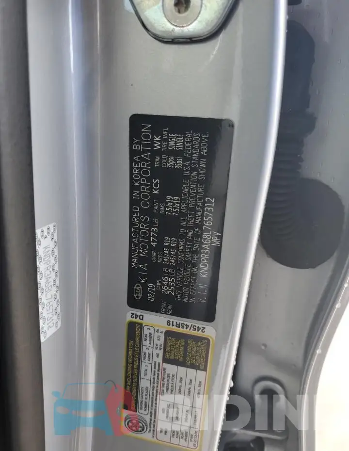 KNDPR3A68L7657312 Photo# 13