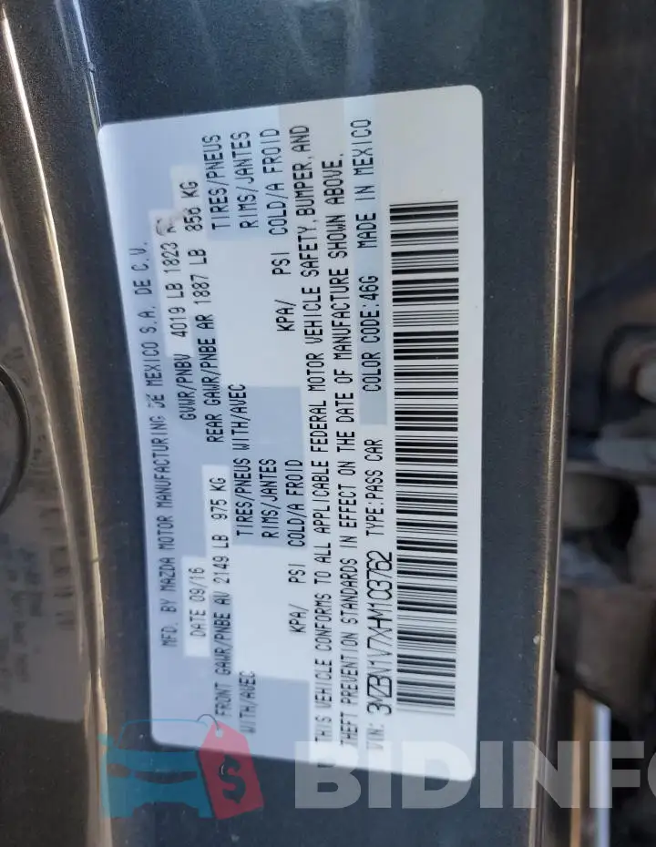 3MZBN1V7XHM103762 Photo# 12