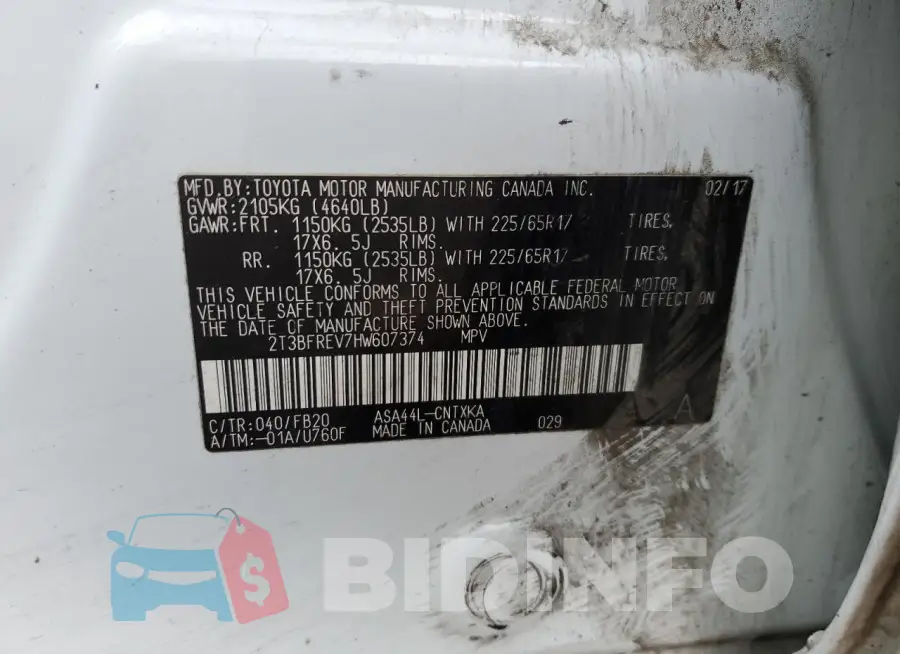 2T3BFREV7HW607374 Photo# 13