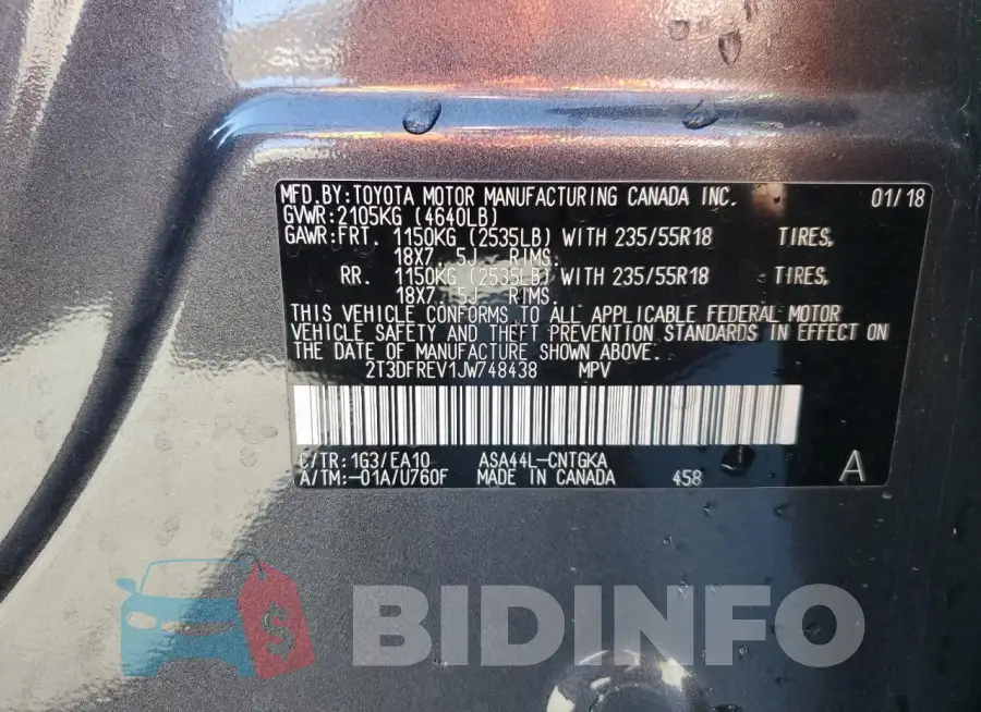 2T3DFREV1JW748438 Photo# 14