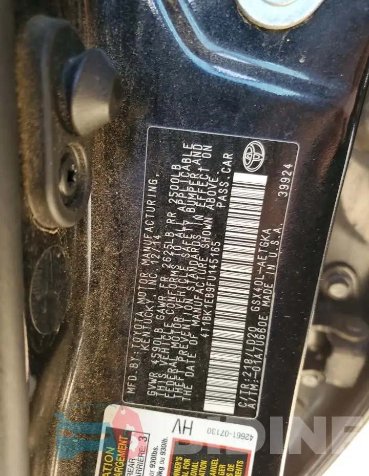 4T1BK1EB9FU145165 Photo# 12