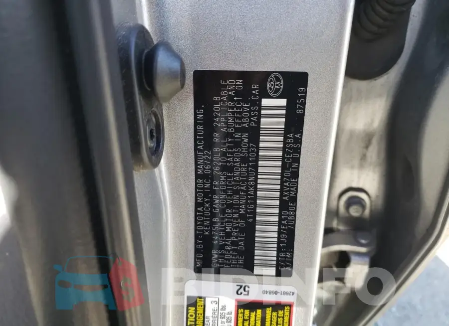 4T1G11AK8NU711037 Photo# 12