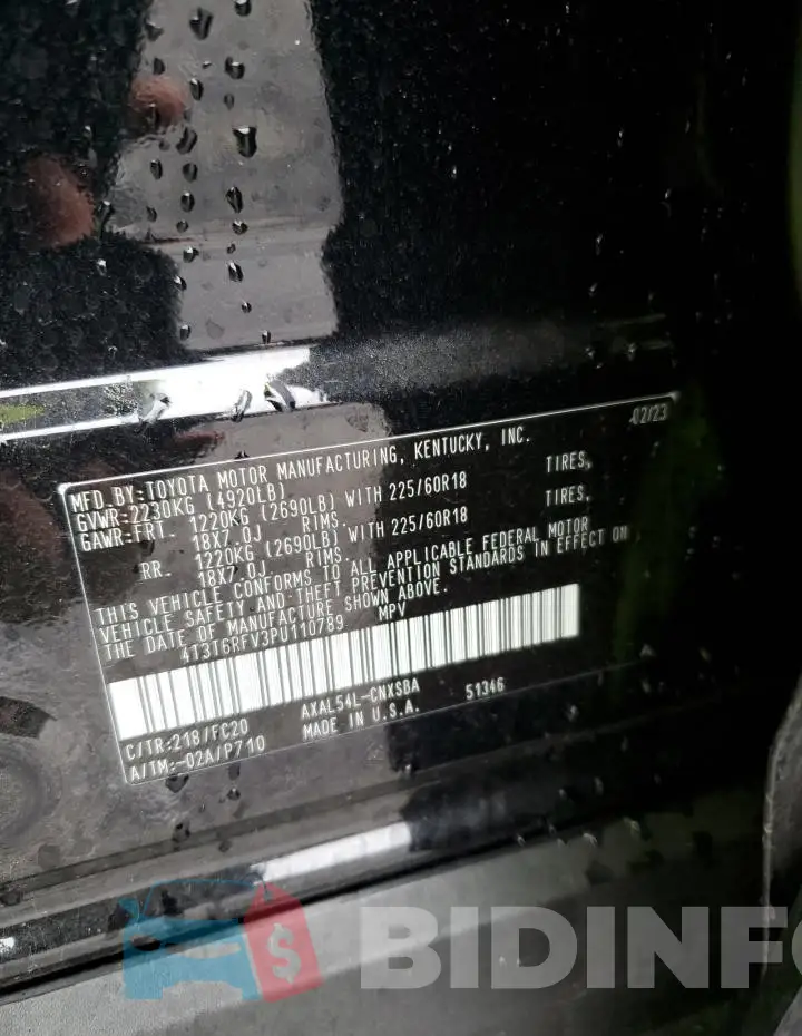 4T3T6RFV3PU110789 Photo# 12