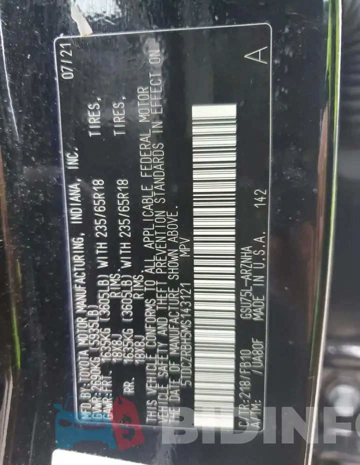 5TDCZRBH5MS143121 Photo# 12
