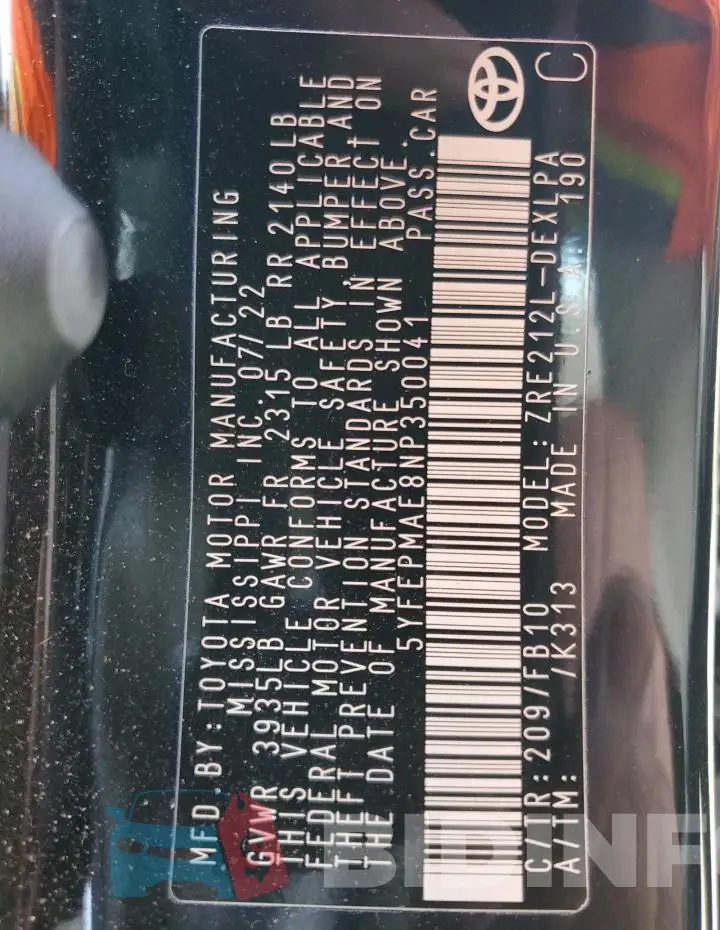 5YFEPMAE8NP350041 Photo# 12