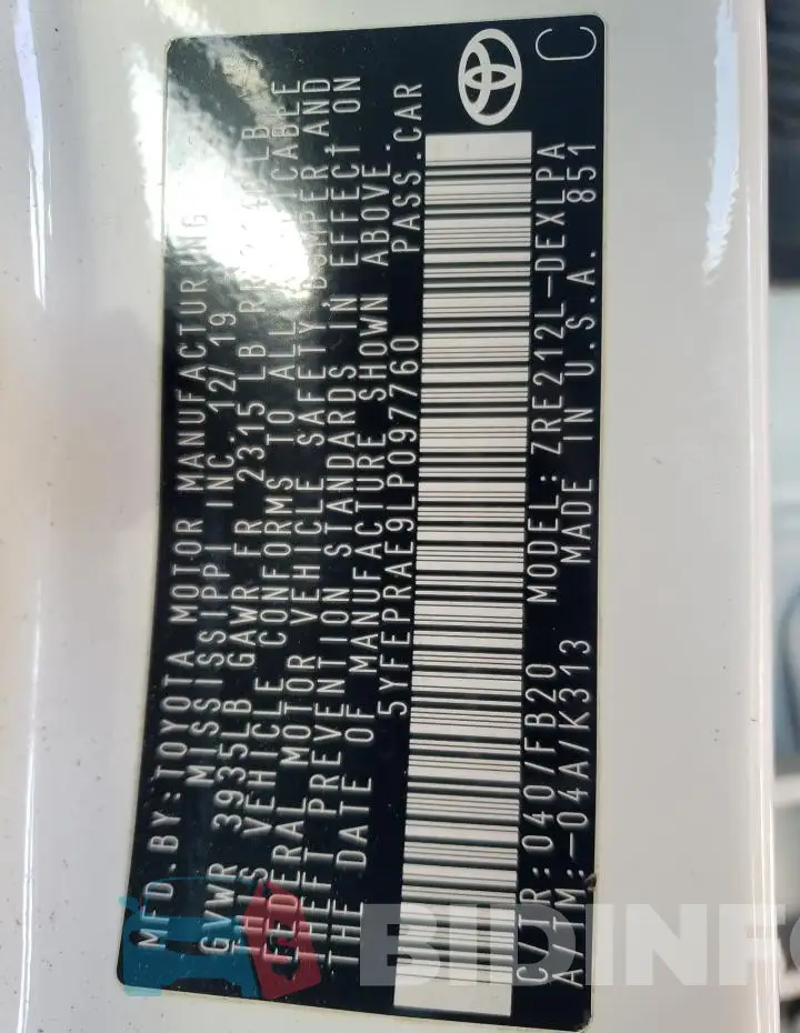 5YFEPRAE9LP097760 Photo# 12