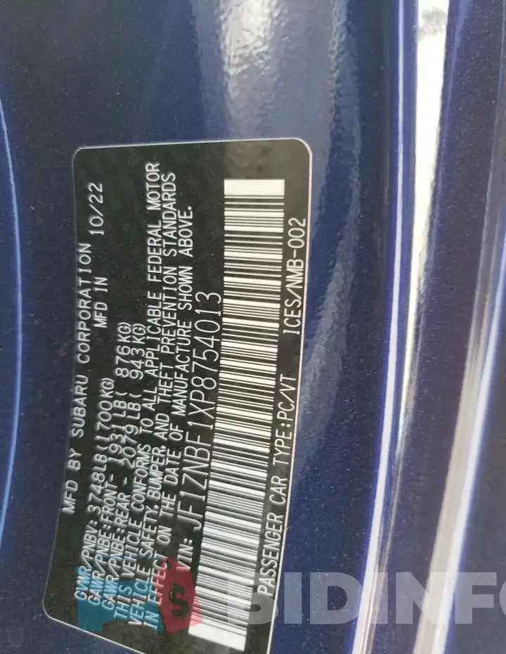 JF1ZNBF1XP8754013 Photo# 12