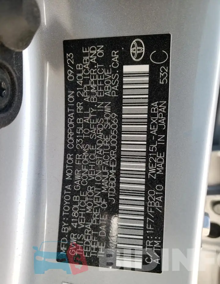 JTDBDMHEXRJ005069 Photo# 12
