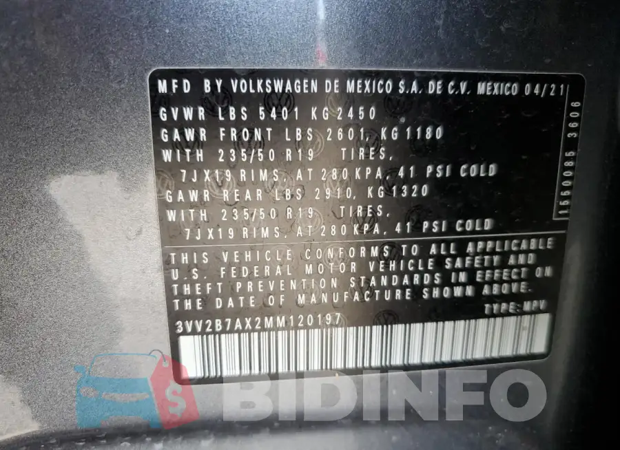 3VV2B7AX2MM120197 Photo# 13
