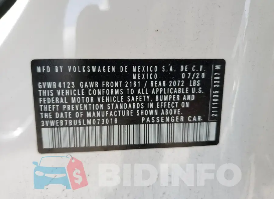 3VWEB7BU5LM073016 Photo# 13