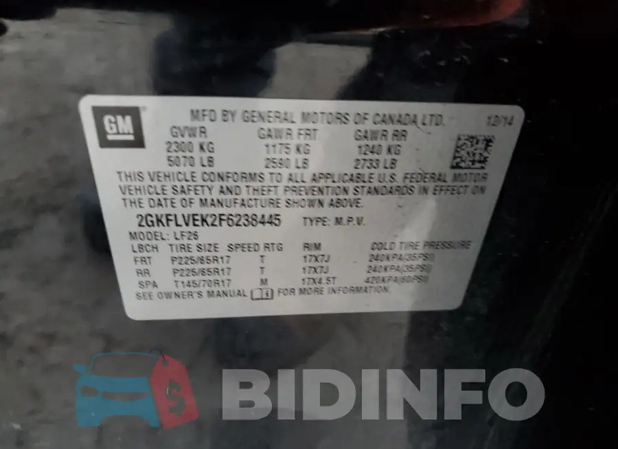2GKFLVEK2F6238445 Photo# 12