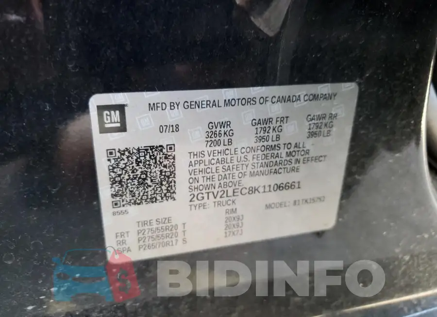 2GTV2LEC8K1106661 Photo# 12