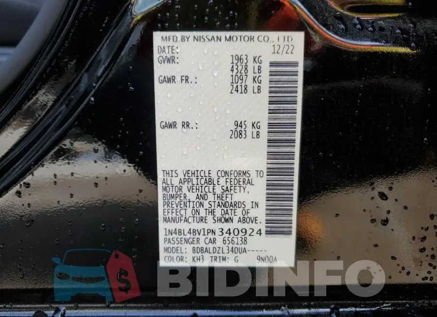 1N4BL4BV1PN340924 Photo# 12