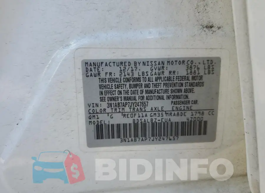 3N1AB7AP7JY247657 Photo# 13