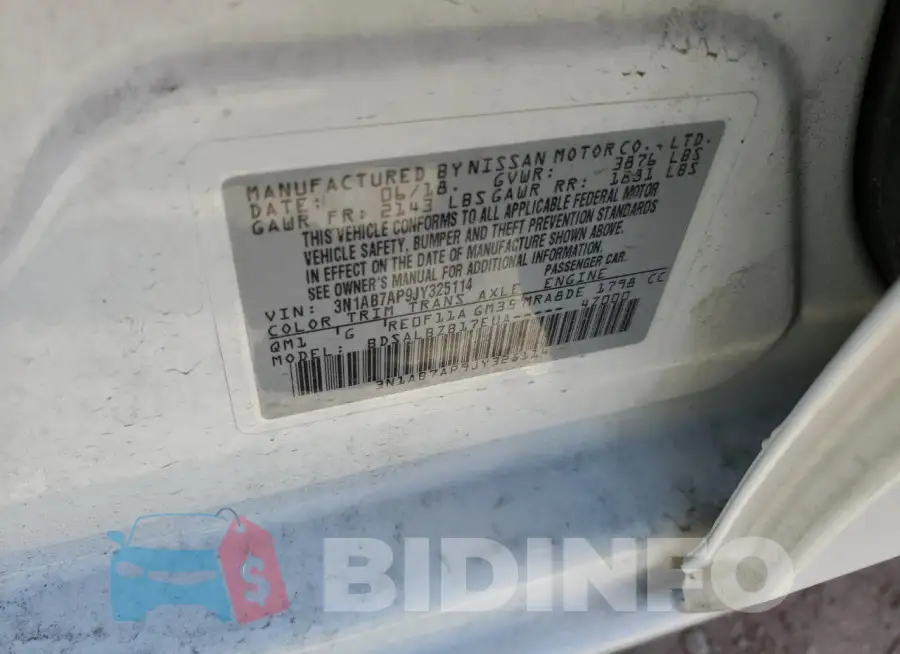 3N1AB7AP9JY325114 Photo# 12