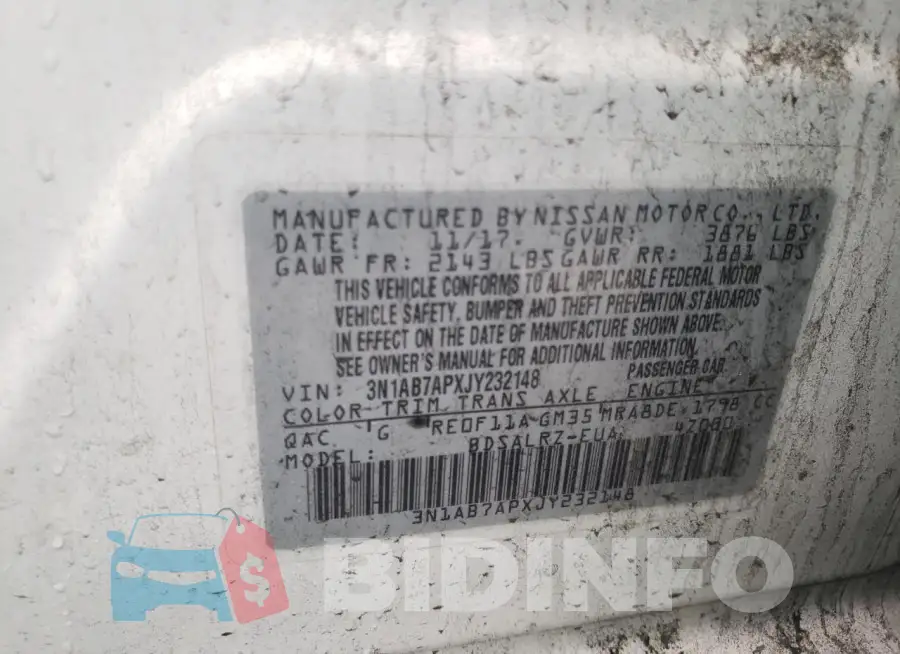 3N1AB7APXJY232148 Photo# 13