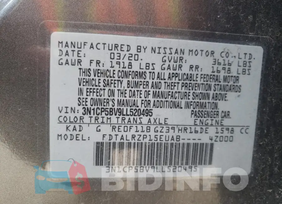 3N1CP5BV9LL520495 Photo# 12