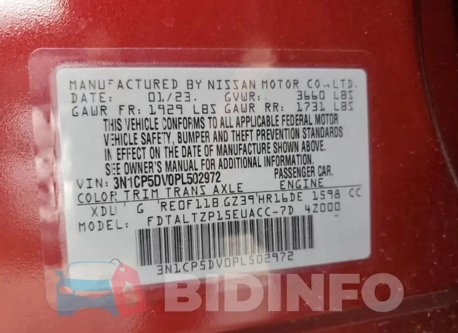 3N1CP5DV0PL502972 Photo# 12