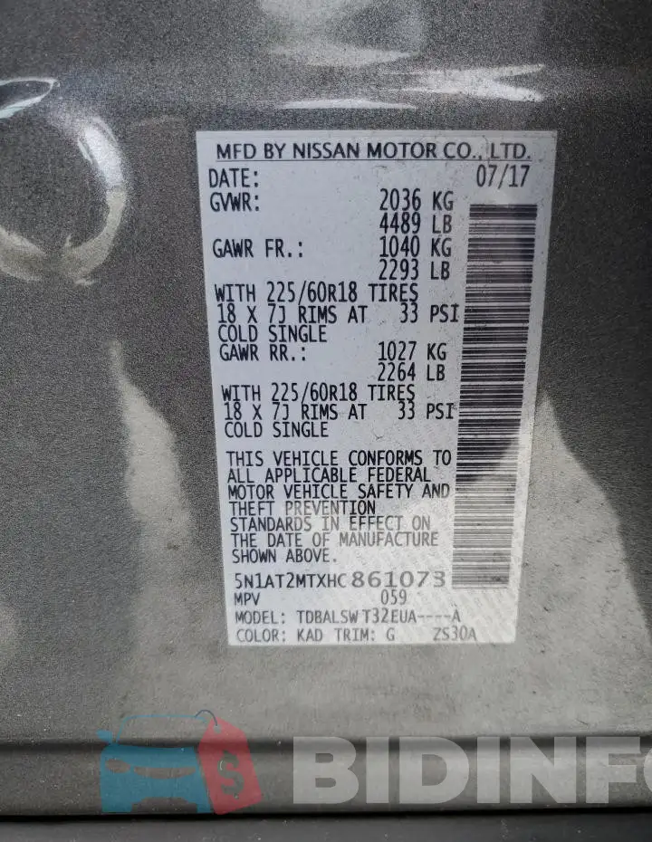 5N1AT2MTXHC861073 Photo# 13