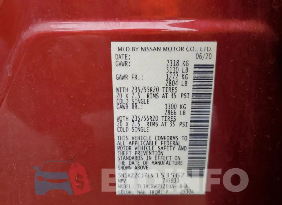 5N1AZ2CJ7LN153567 Photo# 14