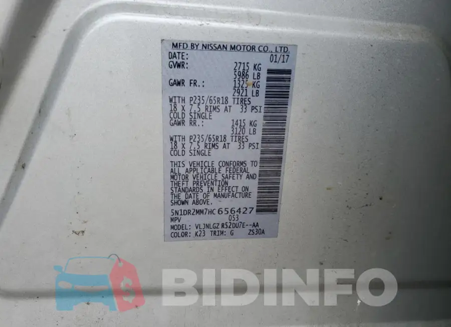 5N1DR2MM7HC656427 Photo# 13