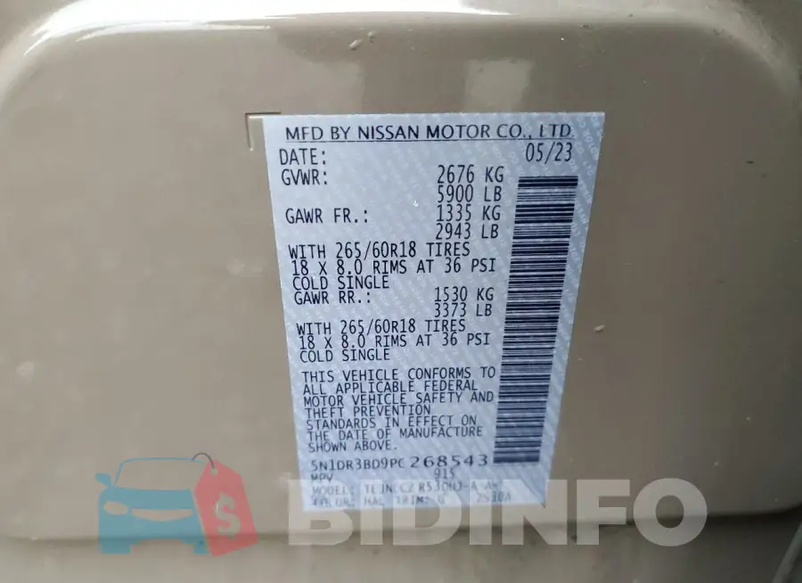 5N1DR3BD9PC268543 Photo# 13