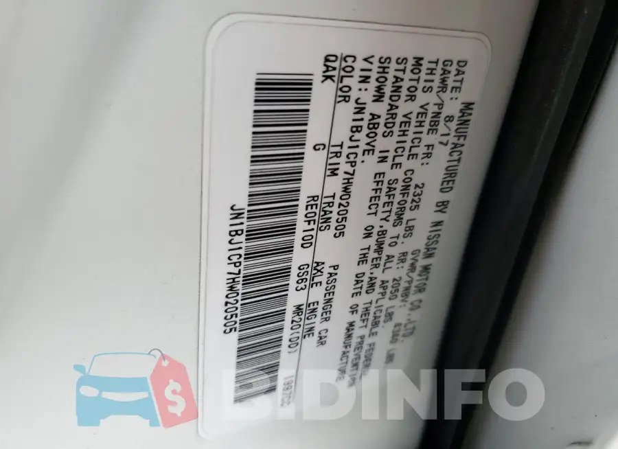 JN1BJ1CP7HW020505 Photo# 13