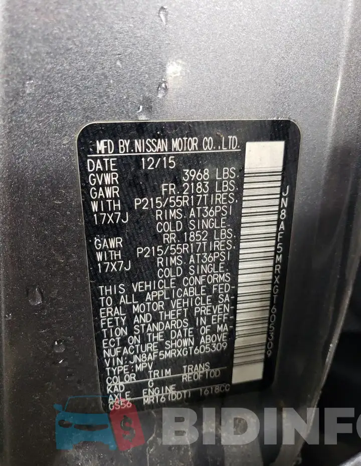 JN8AF5MRXGT605309 Photo# 12