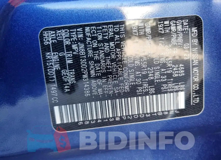 JN8BT3DD2PW314386 Photo# 13