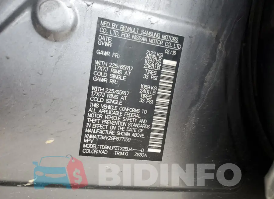 KNMAT2MV2GP677159 Photo# 13